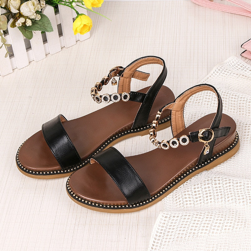 Summer Women Shoes Flat Ladies Summer Shoes Fashion Women Sandals Elegant Ladies Sandals A764