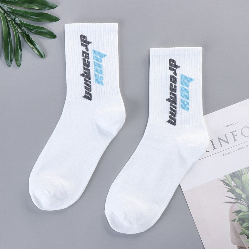 xiangtuibao Trends high quality fashion socks Man Women's sports Cotton basketball pattern happy sales digital Pair socks