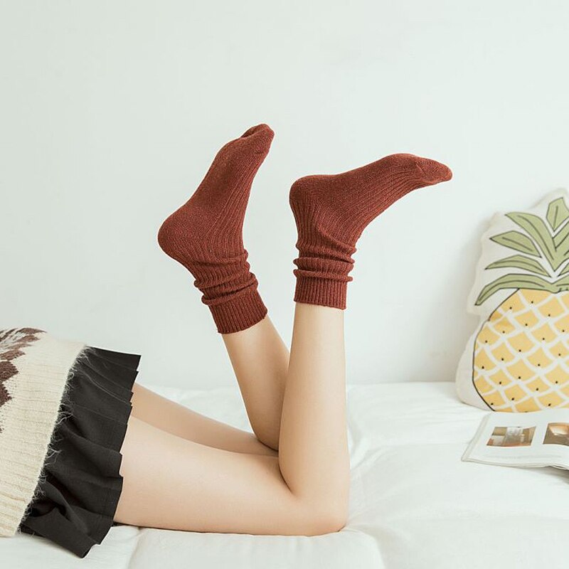xiangtuibao Wool Socks Women Winter Warm 7 Pairs Pack 2022 New High Quality Harajuku Solid Gifts Socks Stripe Casual Calcetines korea Sox H