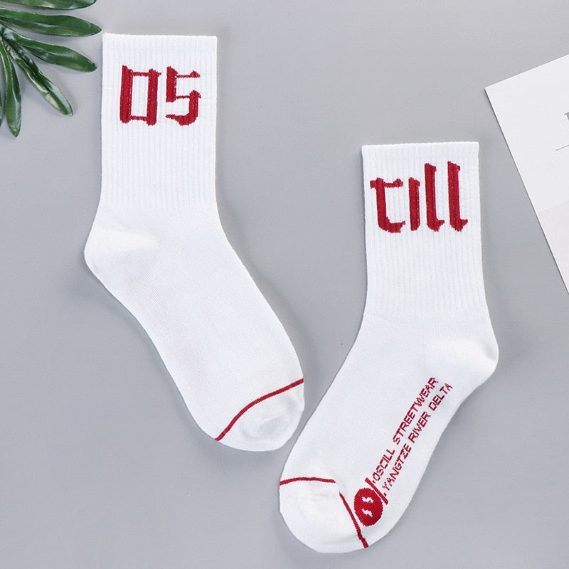 xiangtuibao Trends high quality fashion socks Man Women's sports Cotton basketball pattern happy sales digital Pair socks