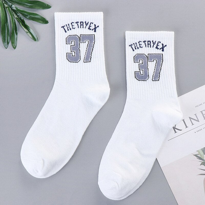 xiangtuibao Trends high quality fashion socks Man Women's sports Cotton basketball pattern happy sales digital Pair socks