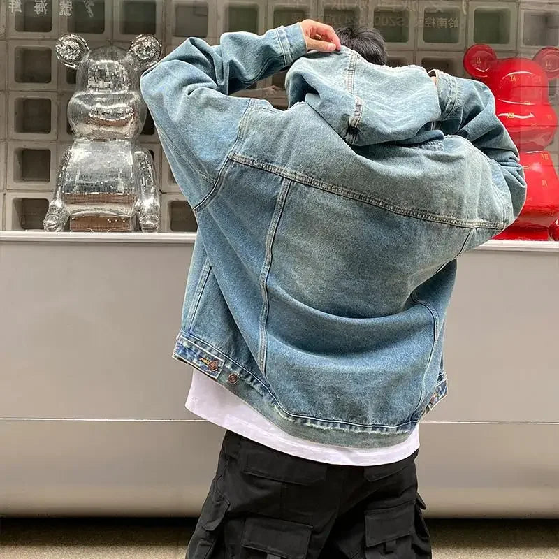 xiangtuibao High-end Vintage Men Hooded Jacket Sweatshirts Streetwear Casual Y2k Tops Loose Hip Hop Anime Hoodies Harajuku Pullovers