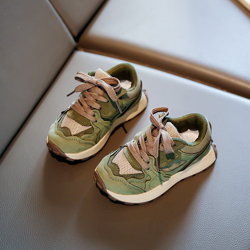 xiangtuibao Children's Dad Shoes Spring and Autumn New Fashion Medium and Large Children's Sneakers Casual Shoes Korean Boys Mesh Shoes
