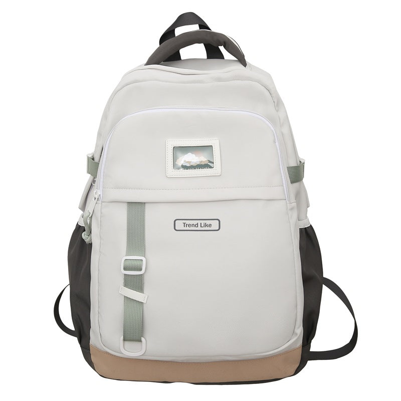 2025 School bag female high school student large capacity school bag casual backpack Korean version simple college student school bag female