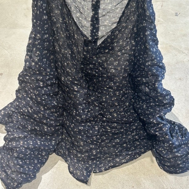 2025 24/7 SN56 Literary Versatile Shoulder Crew Neck Summer Sunscreen Solid Color Printed Ramie Cardigan