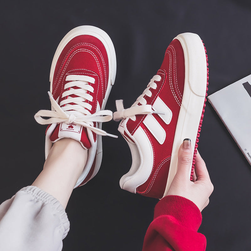 2025 ins tide Korean version of canvas shoes women spring new student running casual shoes board shoes Internet celebrity street shooting H988