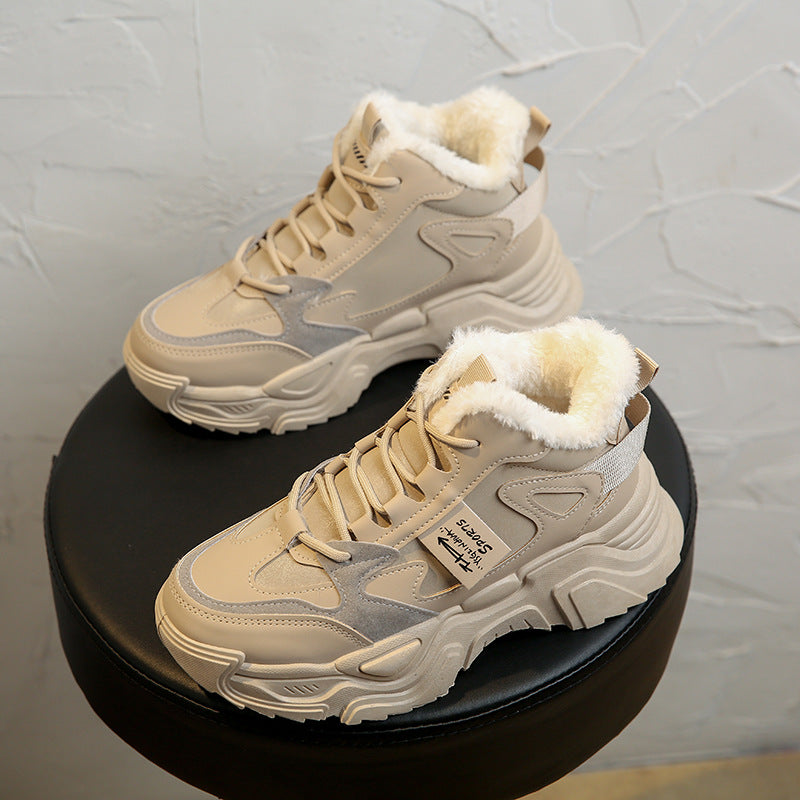 2025 ins Korean version of the new dad shoes for women spring student versatile sports shoes street shooting casual heightening shoes K819