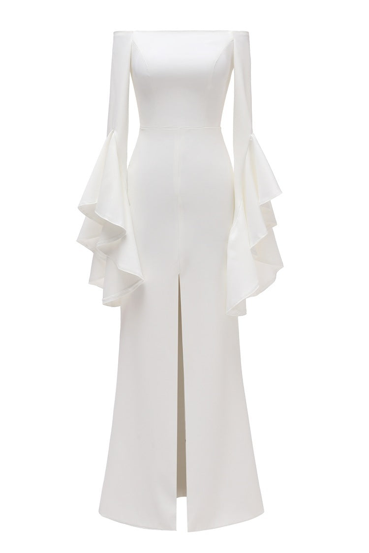 2025 Korean light wedding dress satin go out certificate registration travel photography welcome evening dress small white dress spring