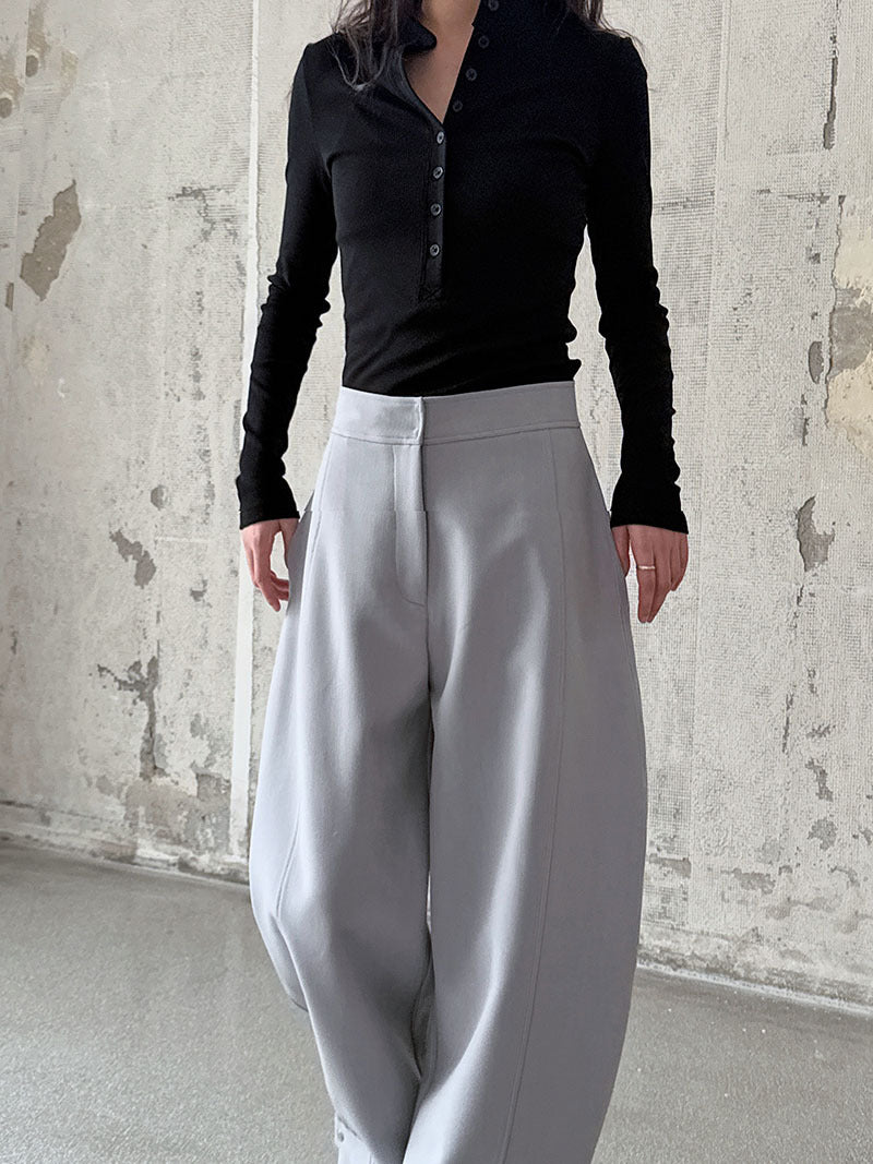 Luxi Japanese niche design loose and thin sickle pants women's spring new high-waisted casual trousers 1850
