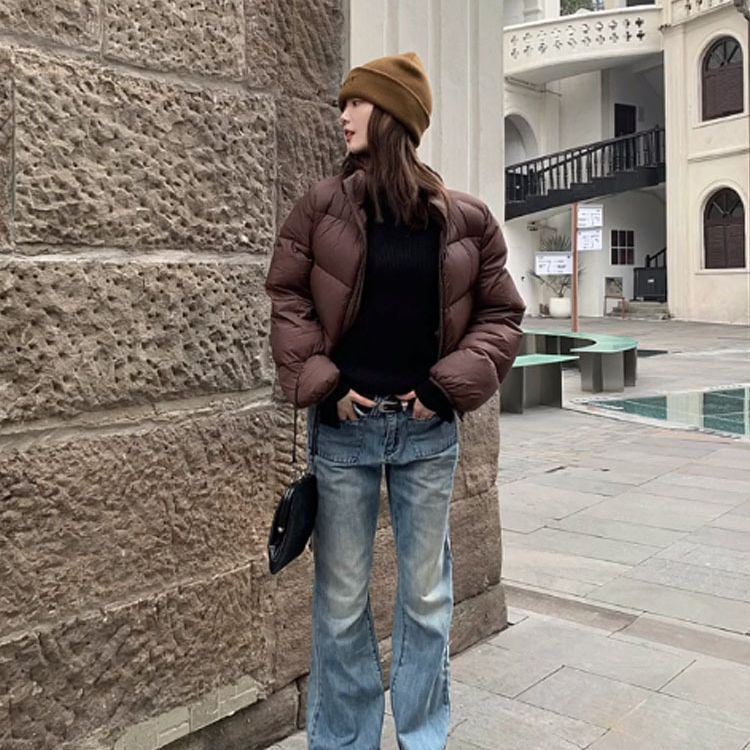 2025 new cotton-padded clothes women's winter short loose cotton-padded clothes thickened bread clothes Korean version high-waisted small cotton-padded jacket