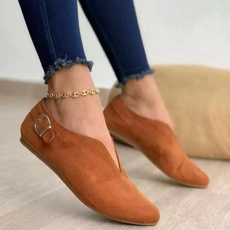XIANGTUIBAO Cross-Border European and American Style New Hasp V Cut Casual Pumps Fashion plus Size 35-43 Foreign Trade Women's Shoes