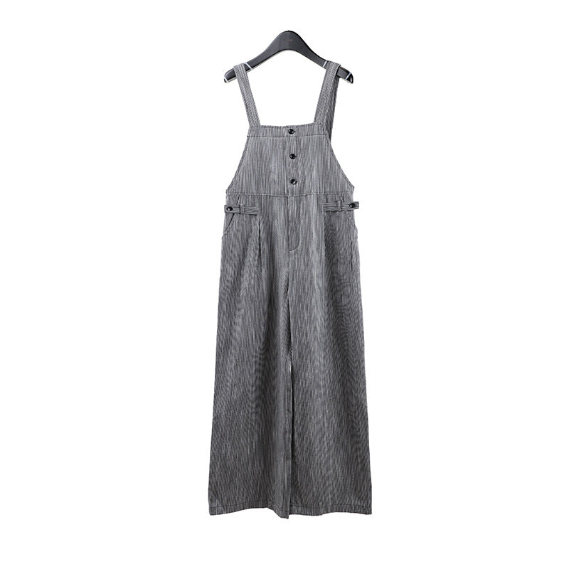 2025 THE MIND linen cotton striped casual overalls 205 summer new Korean version simple onesie 051AX