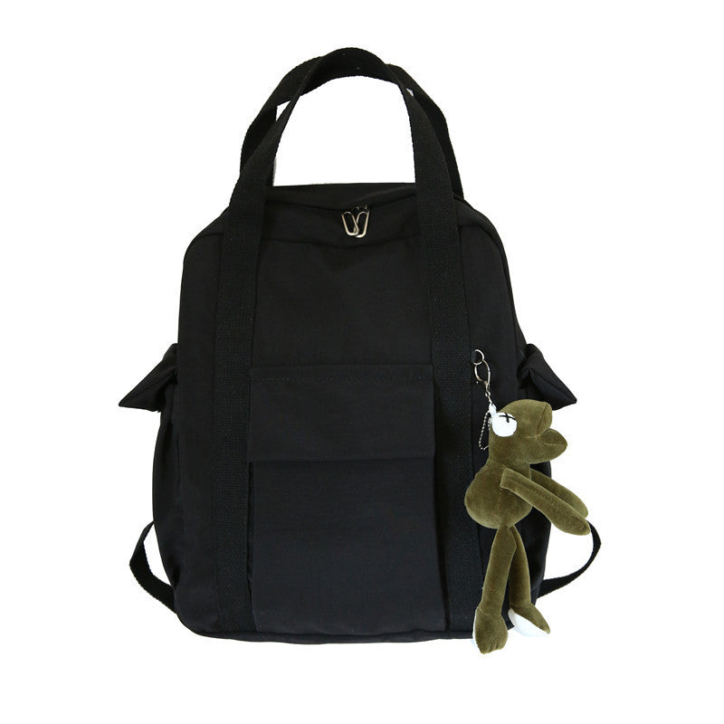 XIANGTUIBAO Solid Color Campus Schoolbag Men's and Women's Portable College Style Fashionable Simple Backpack Hong Kong Style Casual Backpack
