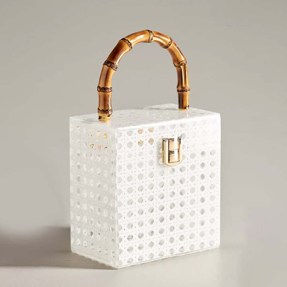 hot-selling new rattan handbag acrylic dinner bag single shoulder oblique span wedding fashion women's bag