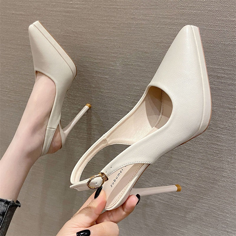 2025 1088D bag head empty high heels 2025 new pointed thin heels single shoes women's Korean version simple temperament sandals