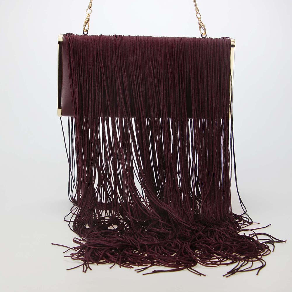 2025 high-end trend fashion retro large-capacity fringed bag woven shoulder messenger bag large bag