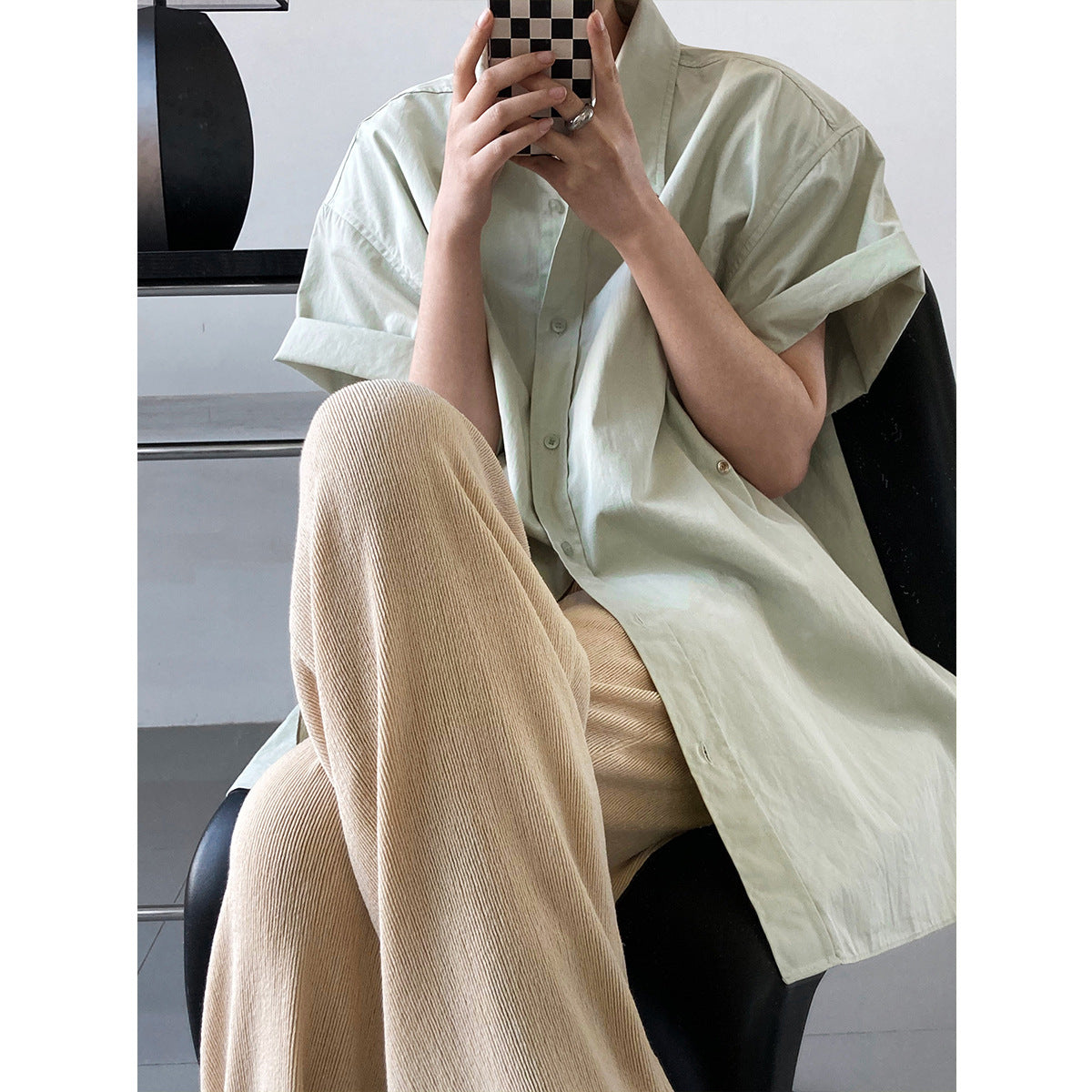 Luxi texture pleated wide-leg pants women's autumn thin floor-mopping pants high waist drape straight casual pants 2251