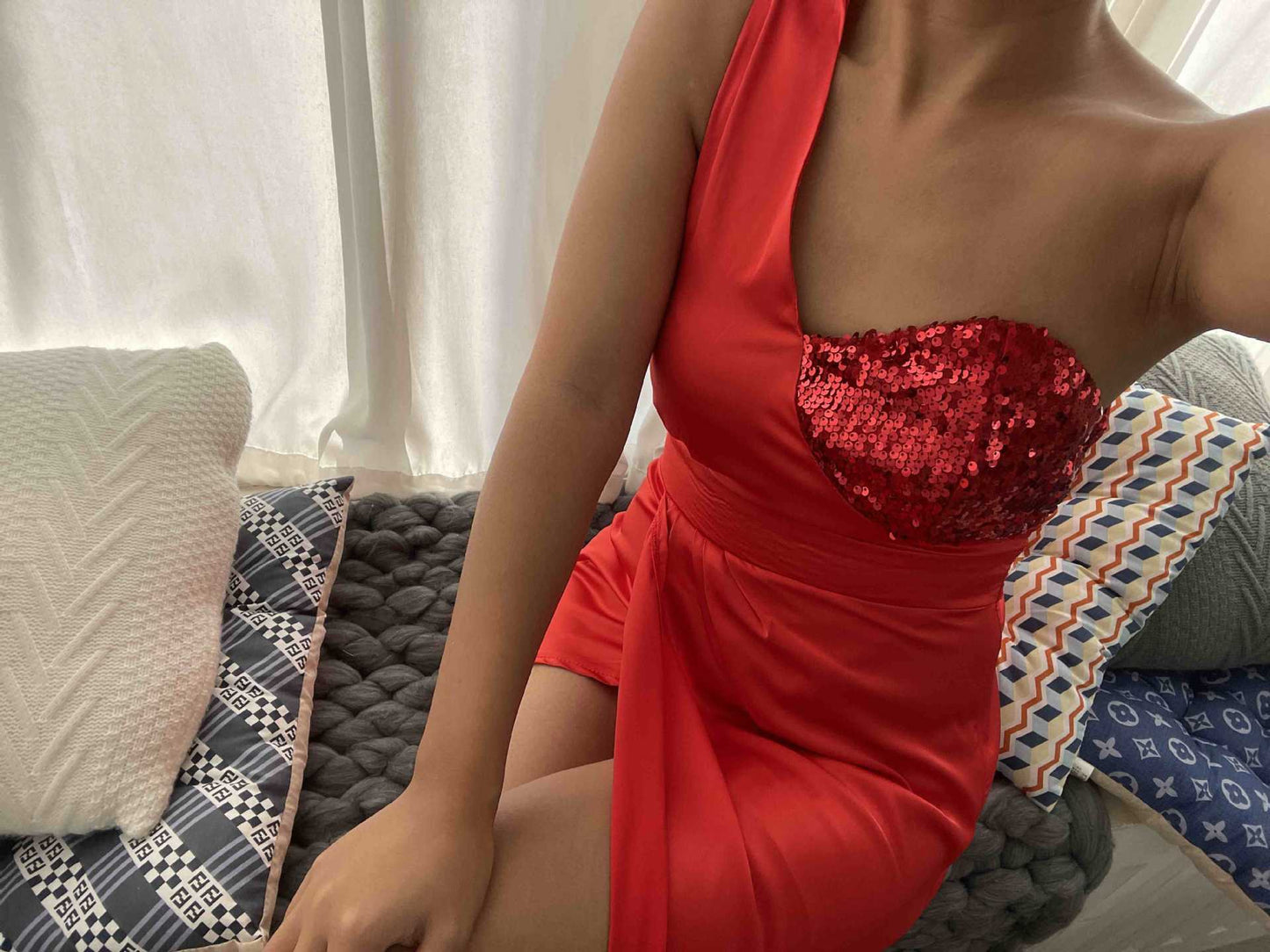 XIANGTUIBAO popular Spring and Autumn Dress Spring and Summer Over the Knee Elegant Red Turtleneck V-Neck Adult Official Picture Chinese Evening Dress