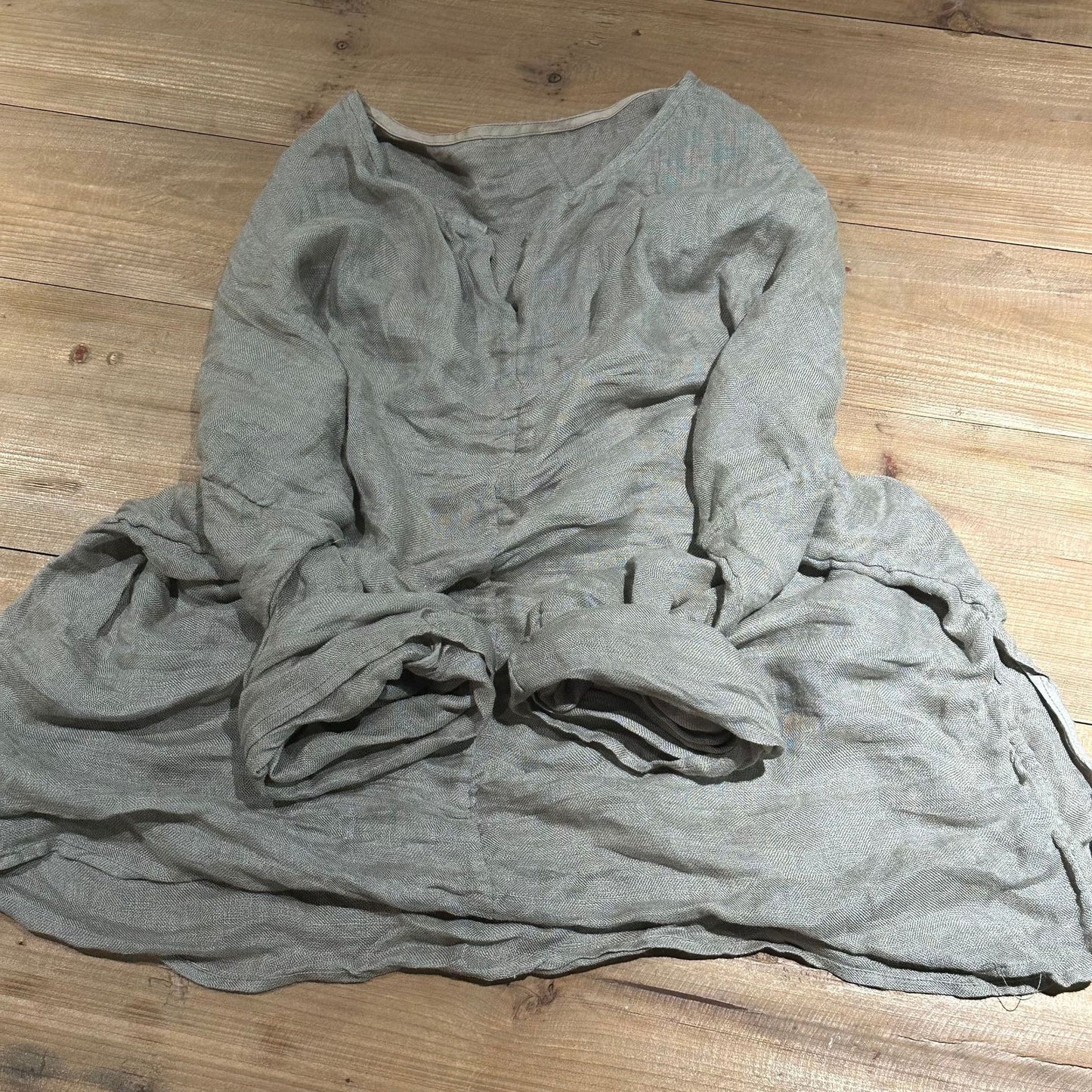 2025 24/6 SN69 literary and casual linen solid color thin long-sleeved jumper