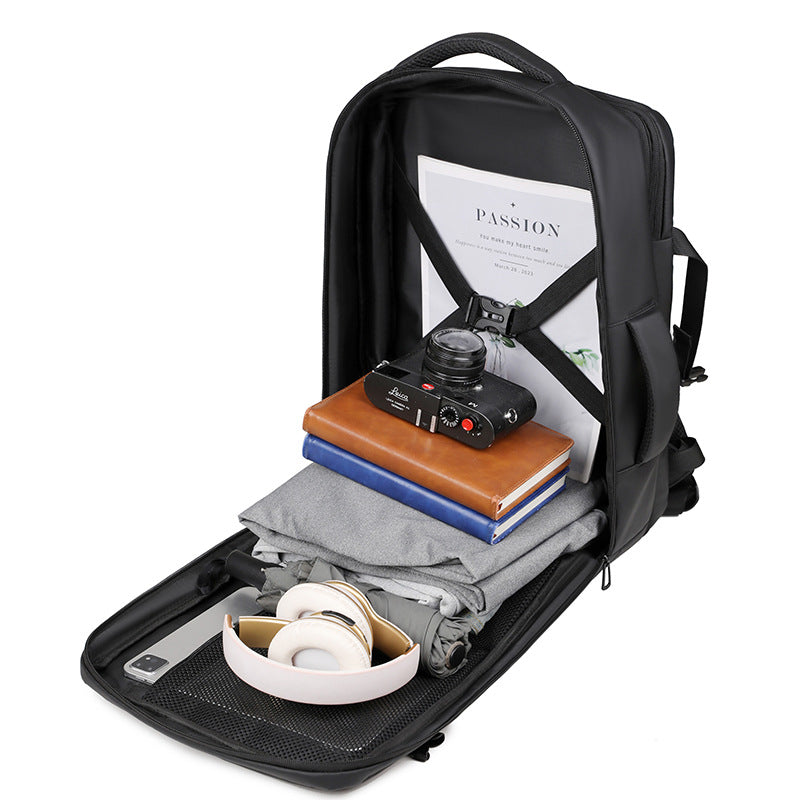 2025 Men's backpack anti-splashing business travel backpack large capacity high sense multi-function expandable computer backpack