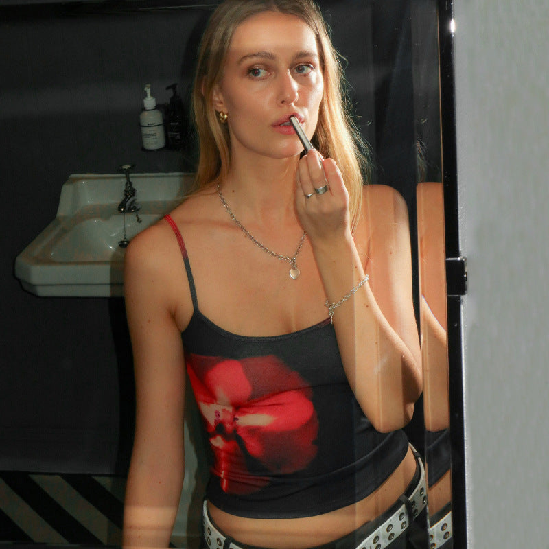 style hot-selling women's clothing summer new fashion printing sexy slim-fitting suspender small vest wholesale