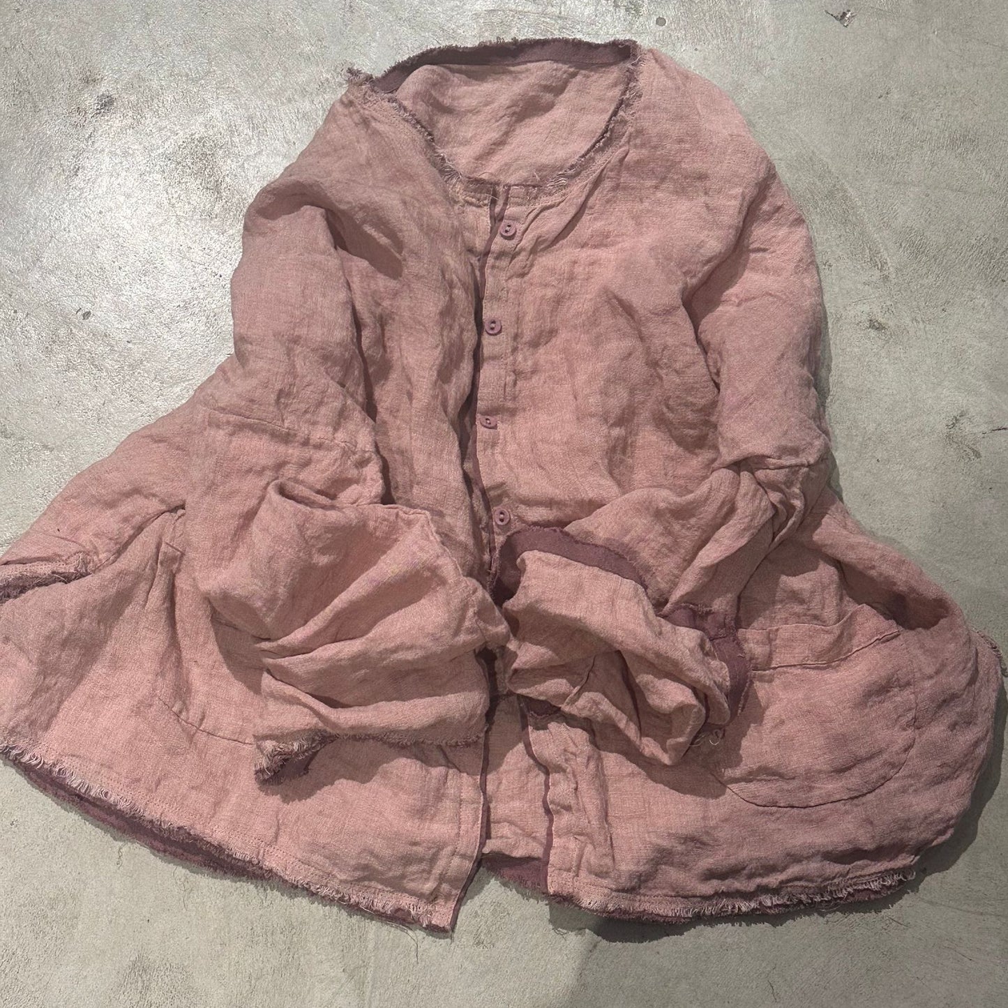 2025 25/2 SN125 literary and casual yarn-dyed textured linen burr cardigan