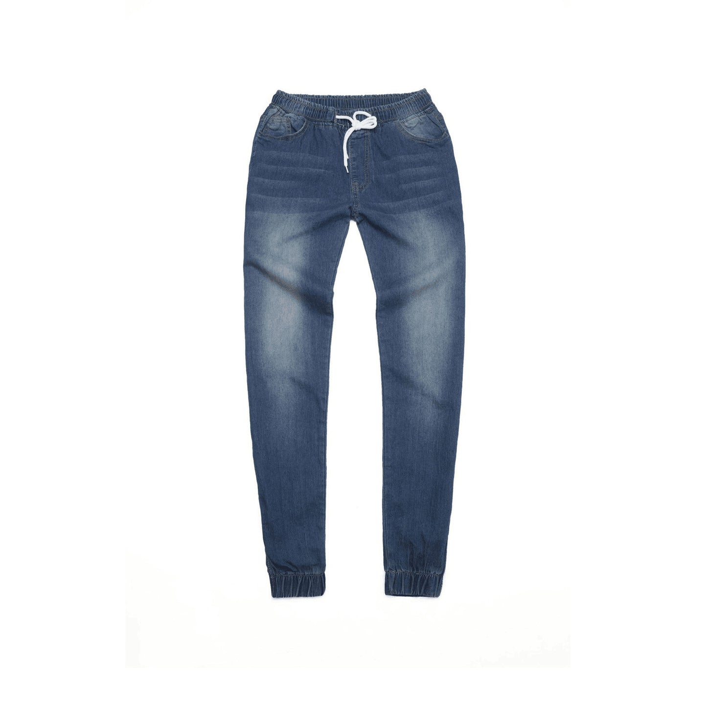 2025 2025 Popular trade New supply elastic waist drawstring low waist denim trousers women