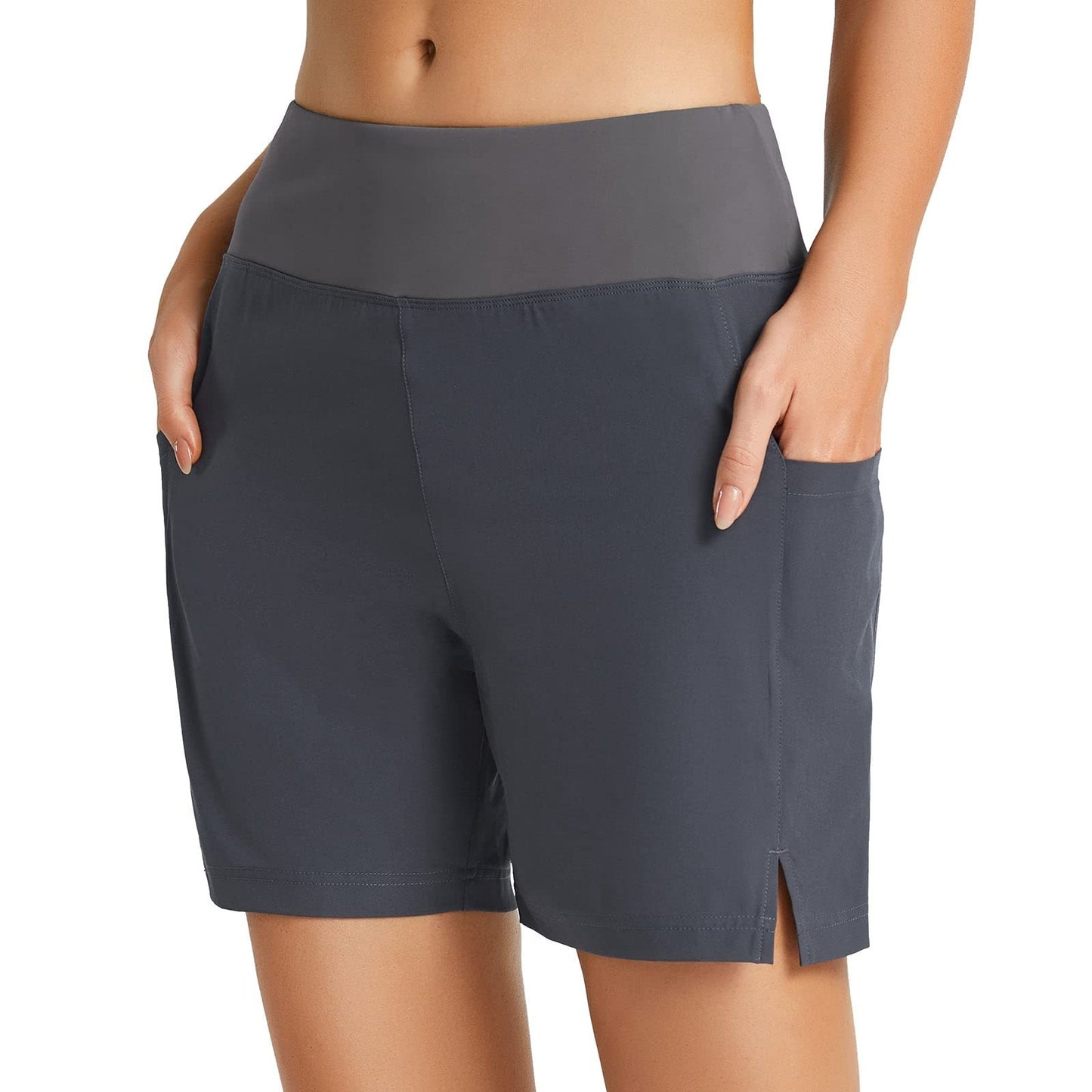 XIANGTUIBAO Cross-Border European and American Boxer Women's Pocket Running Exercise Shorts Stylish Beach Loose Elastic Casual Quick-Dry Pants Women