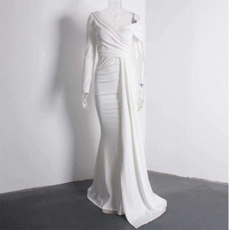 XIANGTUIBAO White evening dress popular new tube top suspender annual meeting studio art test performance banquet advanced texture dress