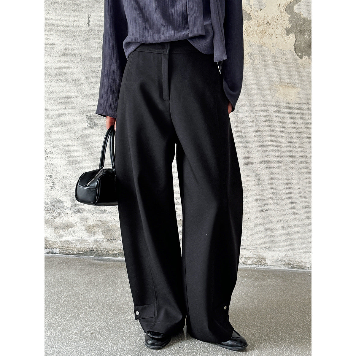 Luxi Japanese niche design loose and thin sickle pants women's spring new high-waisted casual trousers 1850