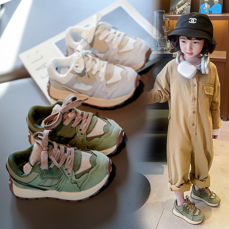 xiangtuibao Children's Dad Shoes Spring and Autumn New Fashion Medium and Large Children's Sneakers Casual Shoes Korean Boys Mesh Shoes