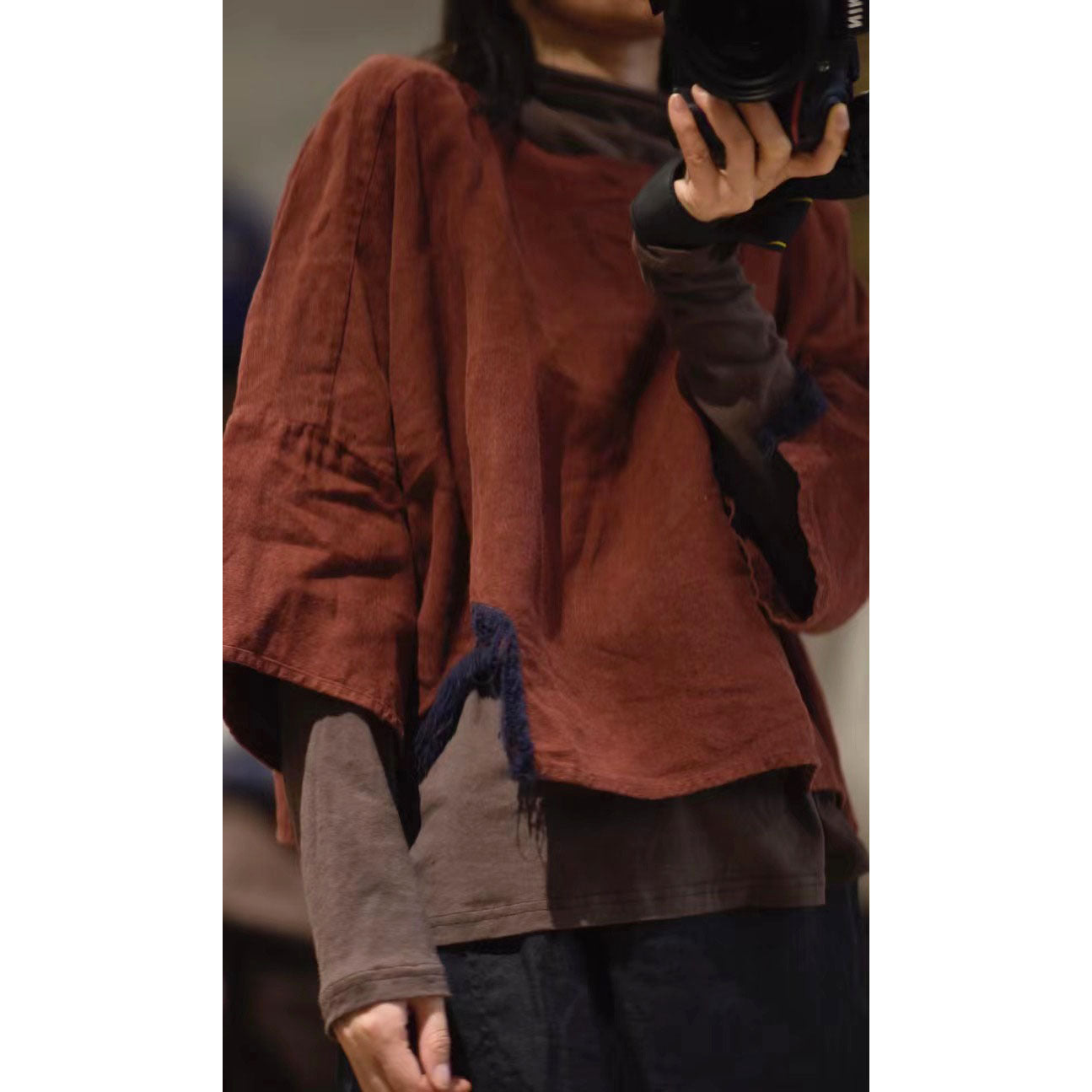 2025 22/8 Xiaohe, early autumn literary and retro linen round neck pullover shoulder seven-quarter sleeve short linen shirt