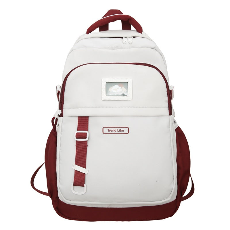 2025 School bag female high school student large capacity school bag casual backpack Korean version simple college student school bag female