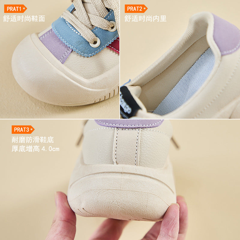 2025 spring little white shoes new Korean version ins female students height increase platform sports board shoes casual shoes KT2682