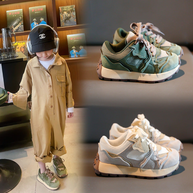 xiangtuibao Children's Dad Shoes Spring and Autumn New Fashion Medium and Large Children's Sneakers Casual Shoes Korean Boys Mesh Shoes