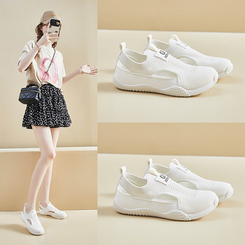 2025 ins Korean version of flying woven shoes summer new student sports shoes mesh breathable fitness running casual K1506