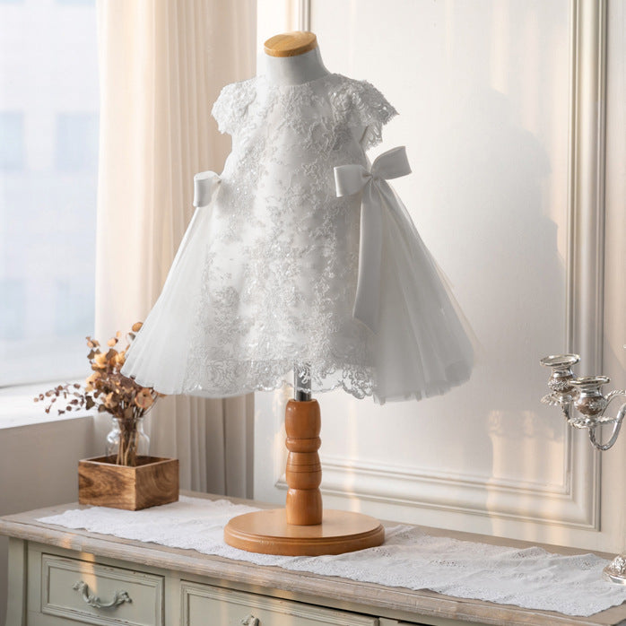 Xiangtuibao Baby Girl's Lace Princess Dress Dress Tulle Tutu Children's Flower Girl's Birthday Piano Performance Dress Spring