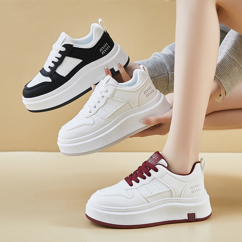 2025 spring little white shoes new Korean version ins female students platform heightening sports board shoes casual street shot ZS81