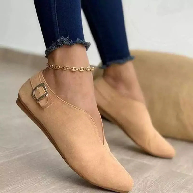 XIANGTUIBAO Cross-Border European and American Style New Hasp V Cut Casual Pumps Fashion plus Size 35-43 Foreign Trade Women's Shoes