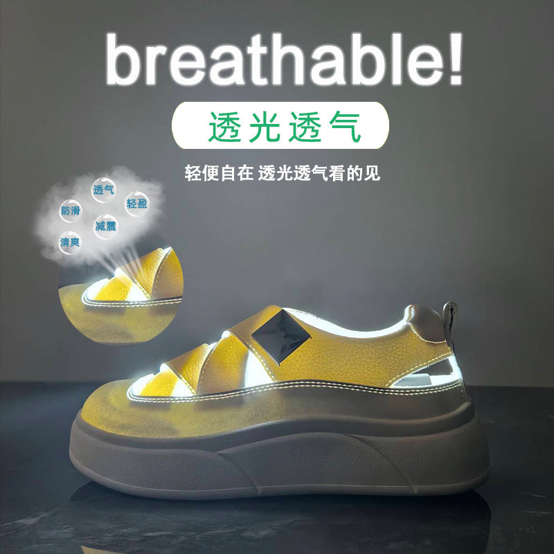 2025 summer little white shoes new Korean version ins female students height increase breathable sports board shoes casual shoes XQ-W18