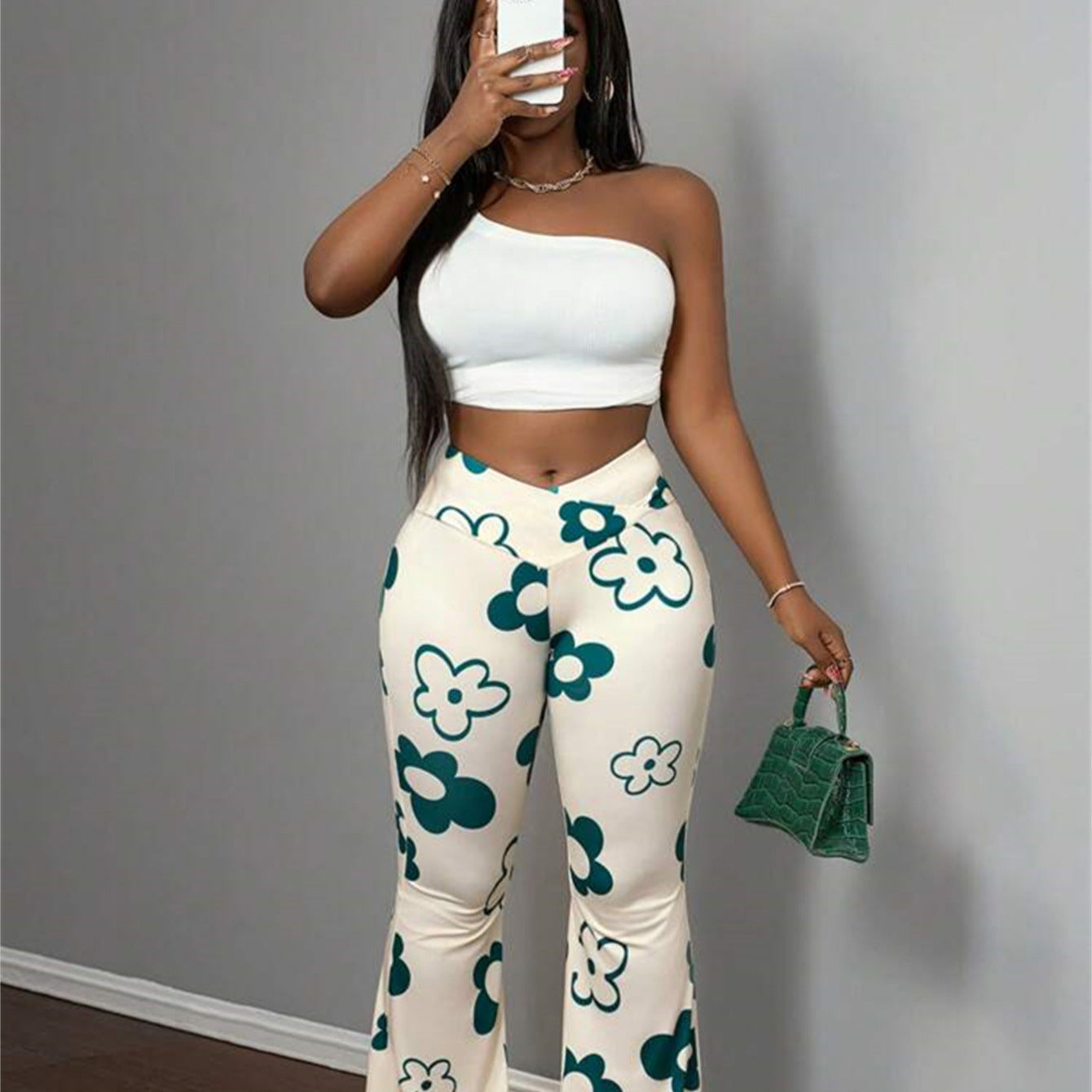 summer new women's clothing New Popular trade casual printing slim-fit hip-wrapped casual trousers