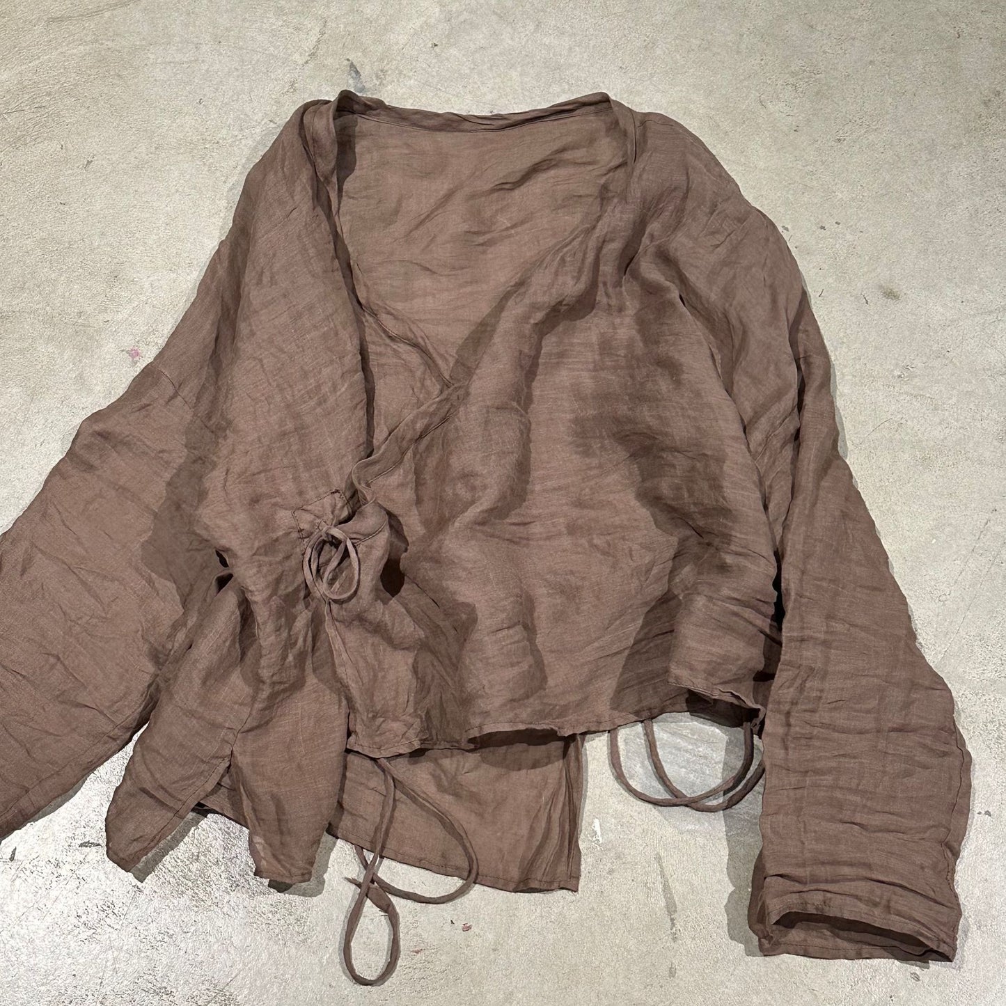 2025 250331/Small fish ramie flapper strap spring and summer retro cardigan sunscreen shirt