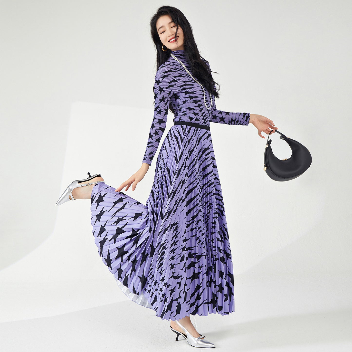 2025 Shenzhen Nanyou high-end women's clothing suit spring and summer new temperament printing fashion versatile T-shirt two-piece set