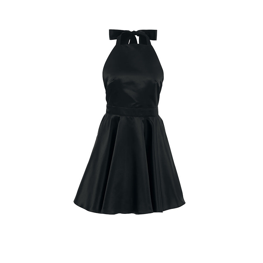 2025 sexy black high waist sleeveless neck dress new spring fashion wholesale short skirt women