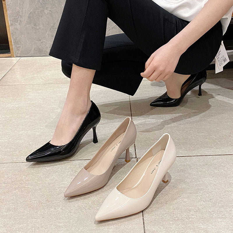 2025 775-15B simple solid color pointed stiletto high heels spring 2025 new fairy style high heels single shoes women