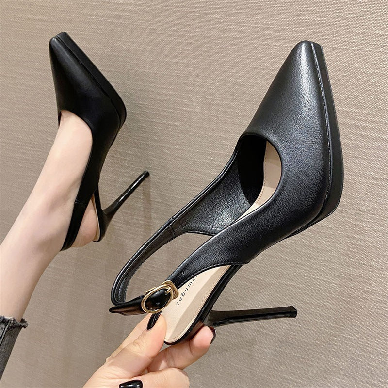2025 1088D bag head empty high heels 2025 new pointed thin heels single shoes women's Korean version simple temperament sandals