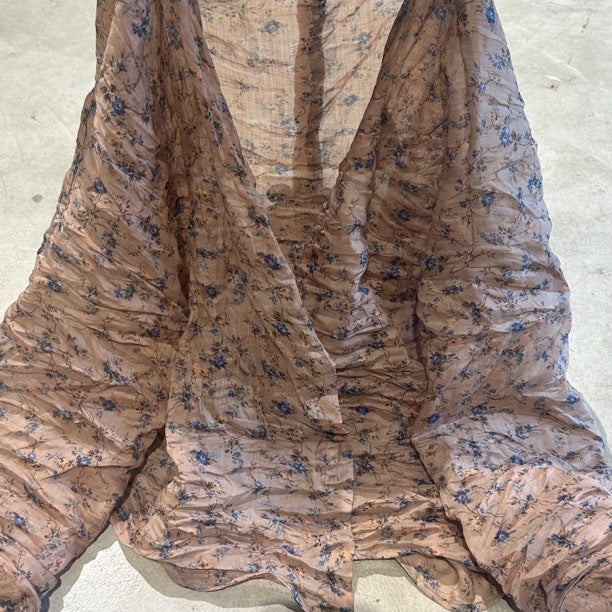 2025 24/7 SN56 Literary Versatile Shoulder Crew Neck Summer Sunscreen Solid Color Printed Ramie Cardigan