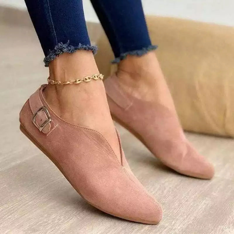 XIANGTUIBAO Cross-Border European and American Style New Hasp V Cut Casual Pumps Fashion plus Size 35-43 Foreign Trade Women's Shoes