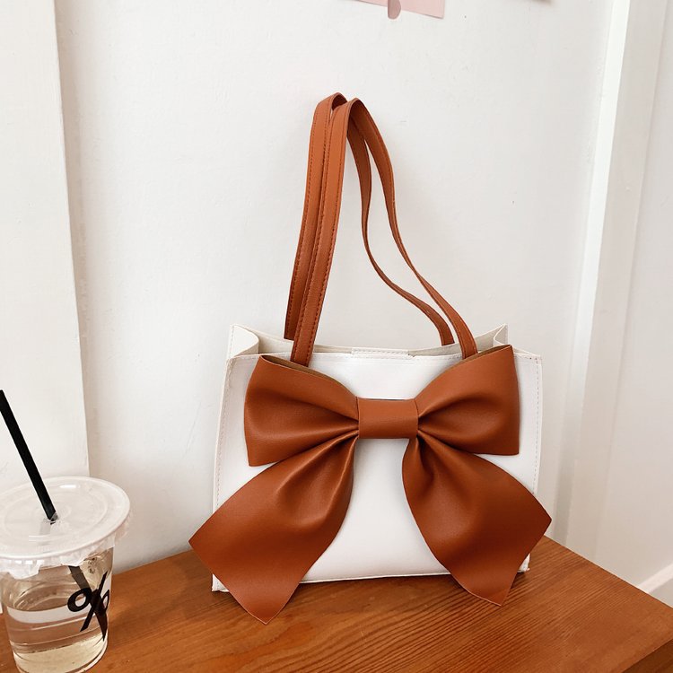 XIANGTUIBAO Spring New Fresh Sweet Beauty Shoulder Messenger Bag Fairy Style Bow Portable Fashionable Small Square Bag
