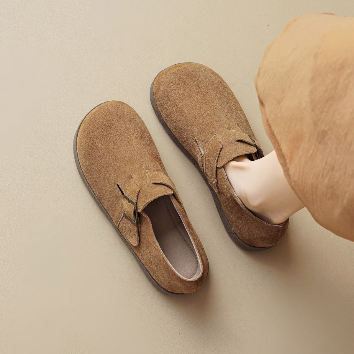 2025 All-inclusive Birkenstocks women's autumn thick-soled one-pedal Birkenstocks soft-soled Doudou shoes women's shoes